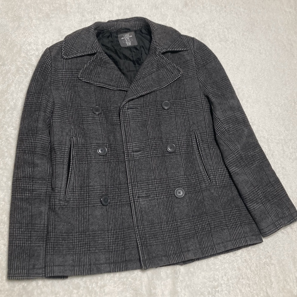 LABEL OF GRADED GOODS MENS WOOL BLEND PEACOAT WOOL JACKET WOOL COAT Size: M